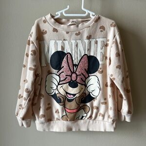H&M Beige and Pink Minnie Mouse Sweatshirt